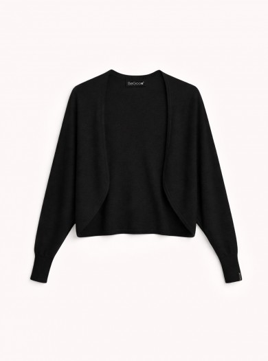 Coprispalle in lana merino extrafine Nero