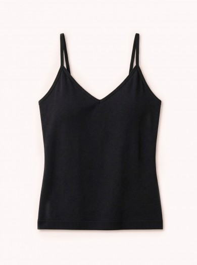 Camiseta Interior de Mujer con Tirantes Ajustables Negro