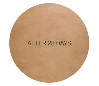 improvement of the skin after 28 days